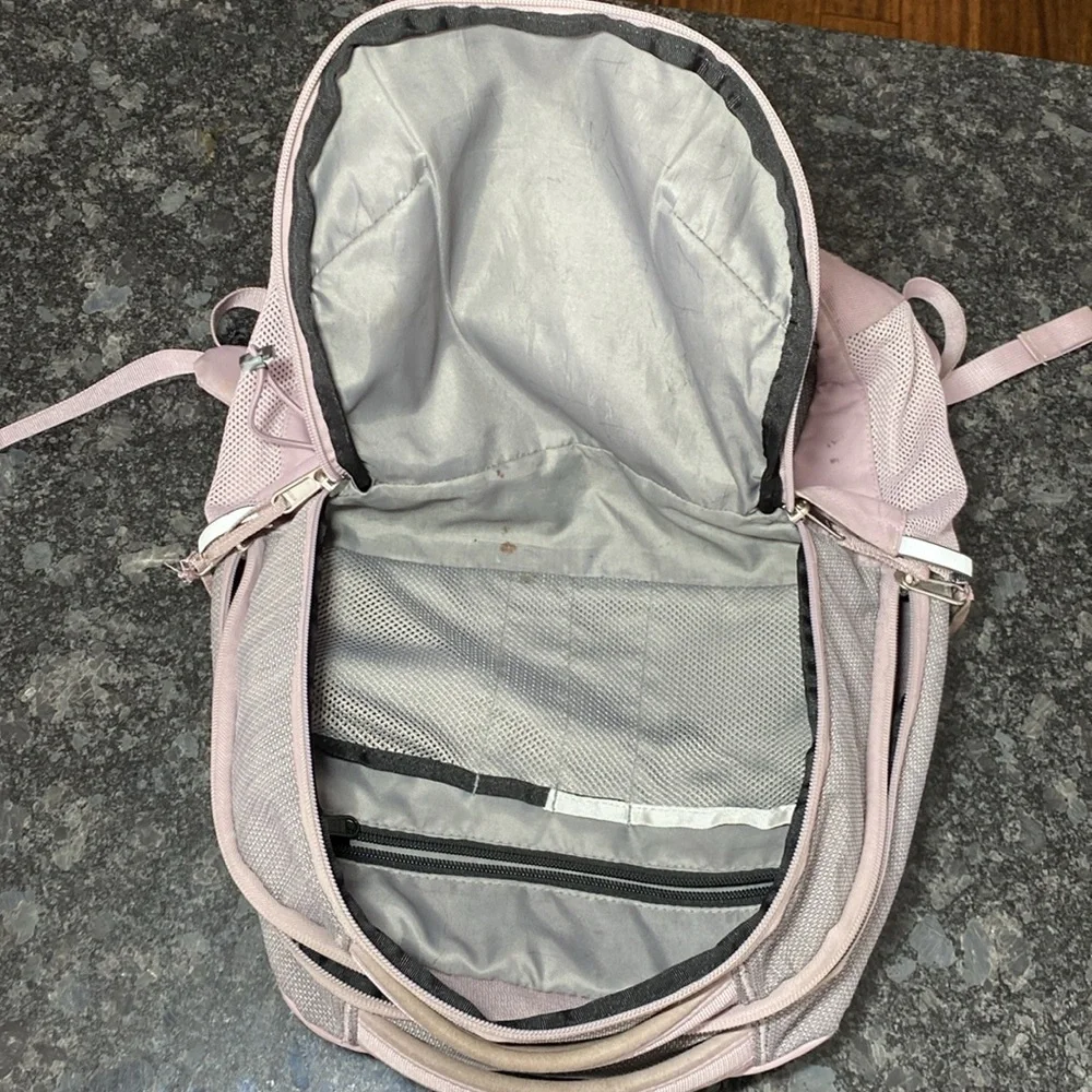 The North Face Jester Backpack Purple Grey Hiking School Travel